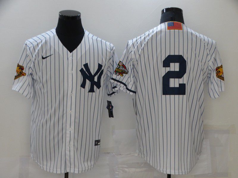 Men New York Yankees #2 No Name White Throwback Game 2021 Nike MLB Jersey->new york yankees->MLB Jersey
